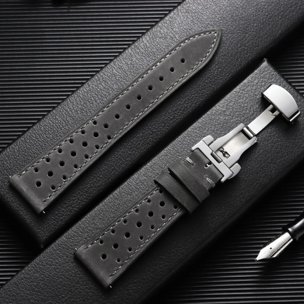 Suunto Race, Vertical & 9 Peak Perforated Racing Leather Band
