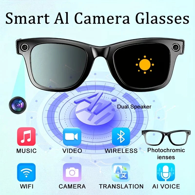 Giinova AI Smart Video Glasses With 8MP Camera 4K Recording