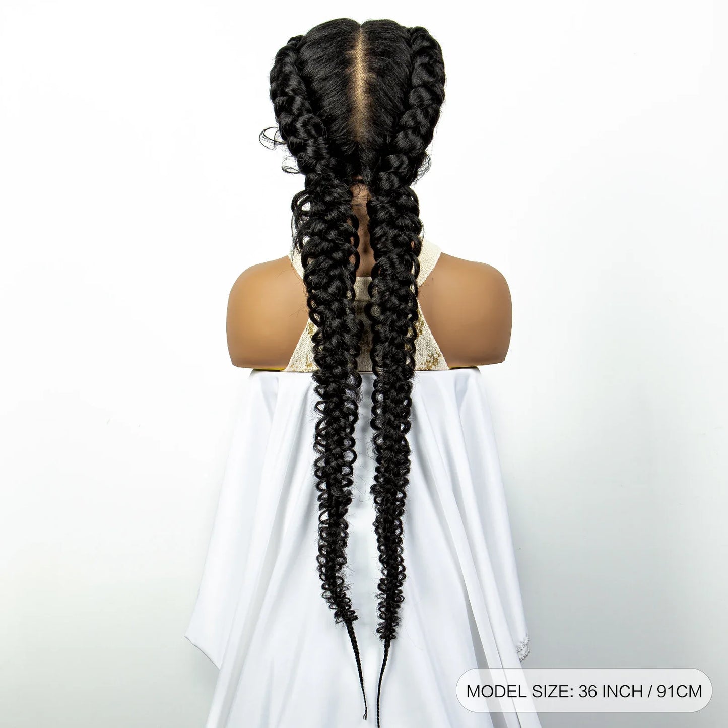 1B/30 Dark Brown Synthetic Lace Frontal Dutch Box Braided Wigs for Black Women Fishtail Braids Wigs with Baby Hair Cornrow Wigs