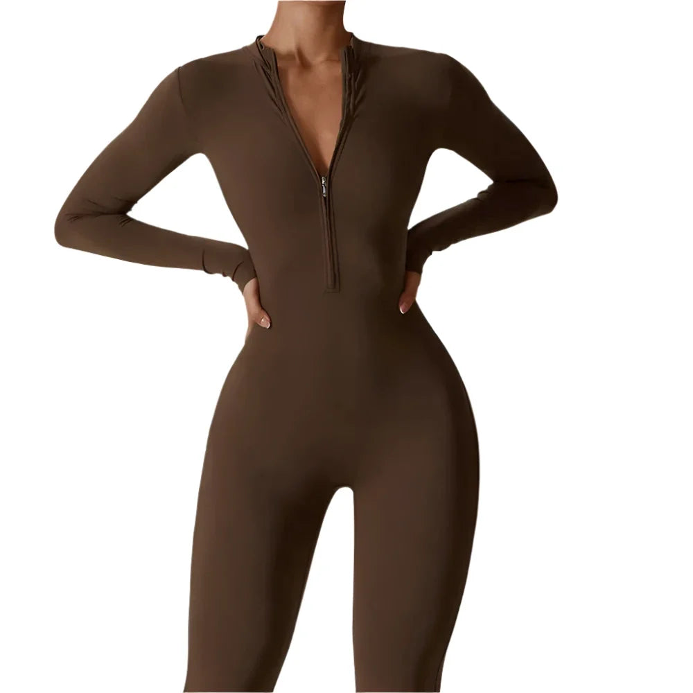 Women's Yoga Jumpsuit Long Sleeve High Intensity Workout