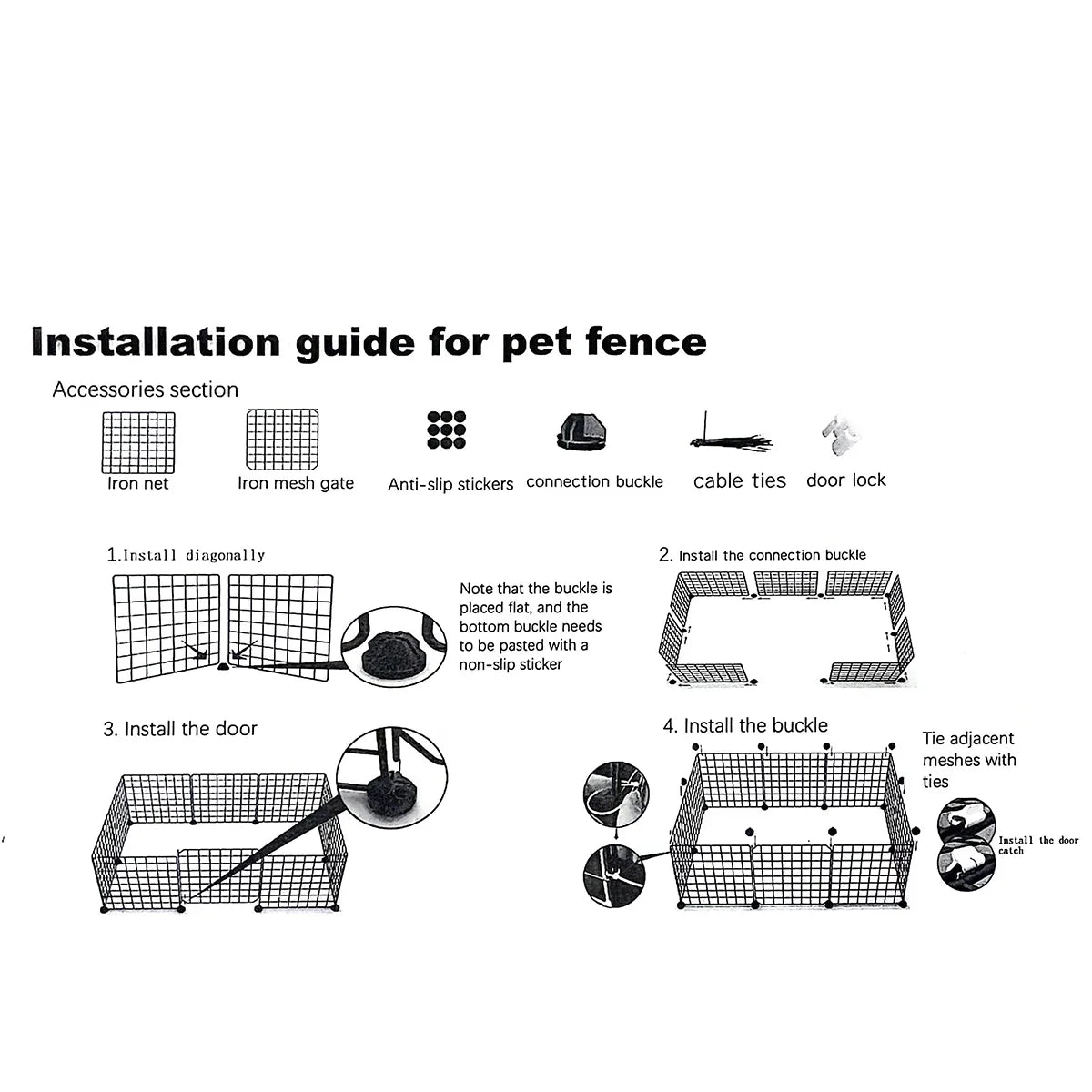 Dog Pet Fence Indoor Isolation Gate Dog Cage Small Dog Iron Guardrail Freely Combinable Cat and Dog Pet Fence