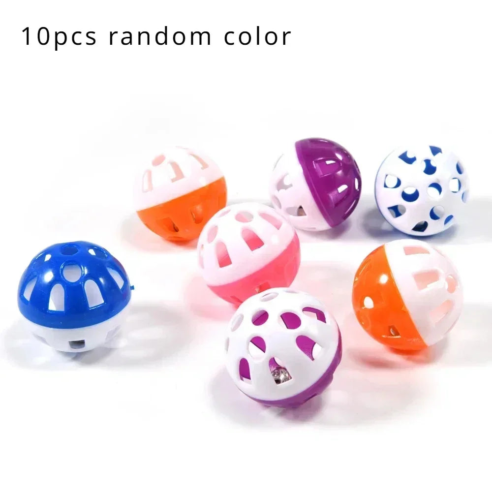 10pcs Pet Parrot Toy Colorful Hollow Rolling Bell Ball Bird Toy