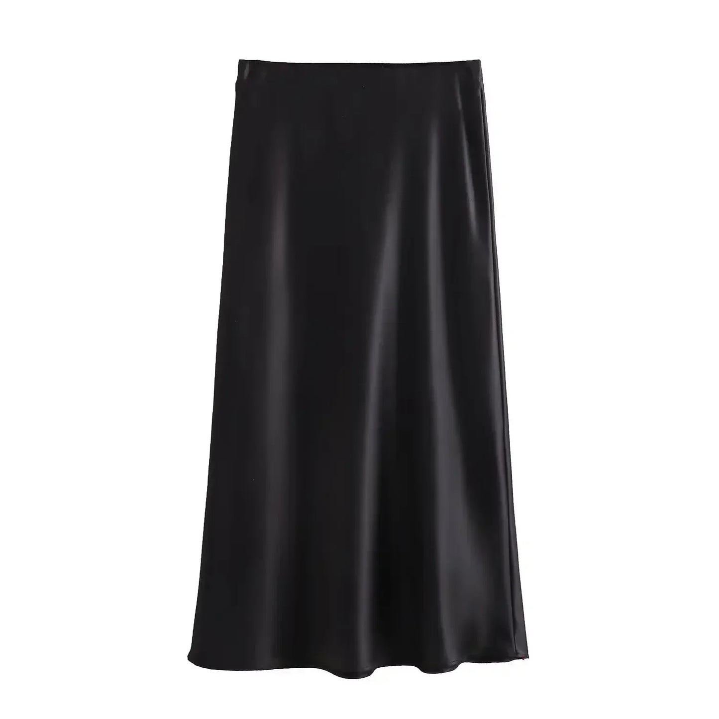 Foridol Autumn Winter Burgundy Satin Skirt Women Party Silk Skirt High Waist Straight Long Faldas Mujer Christmas Skirt