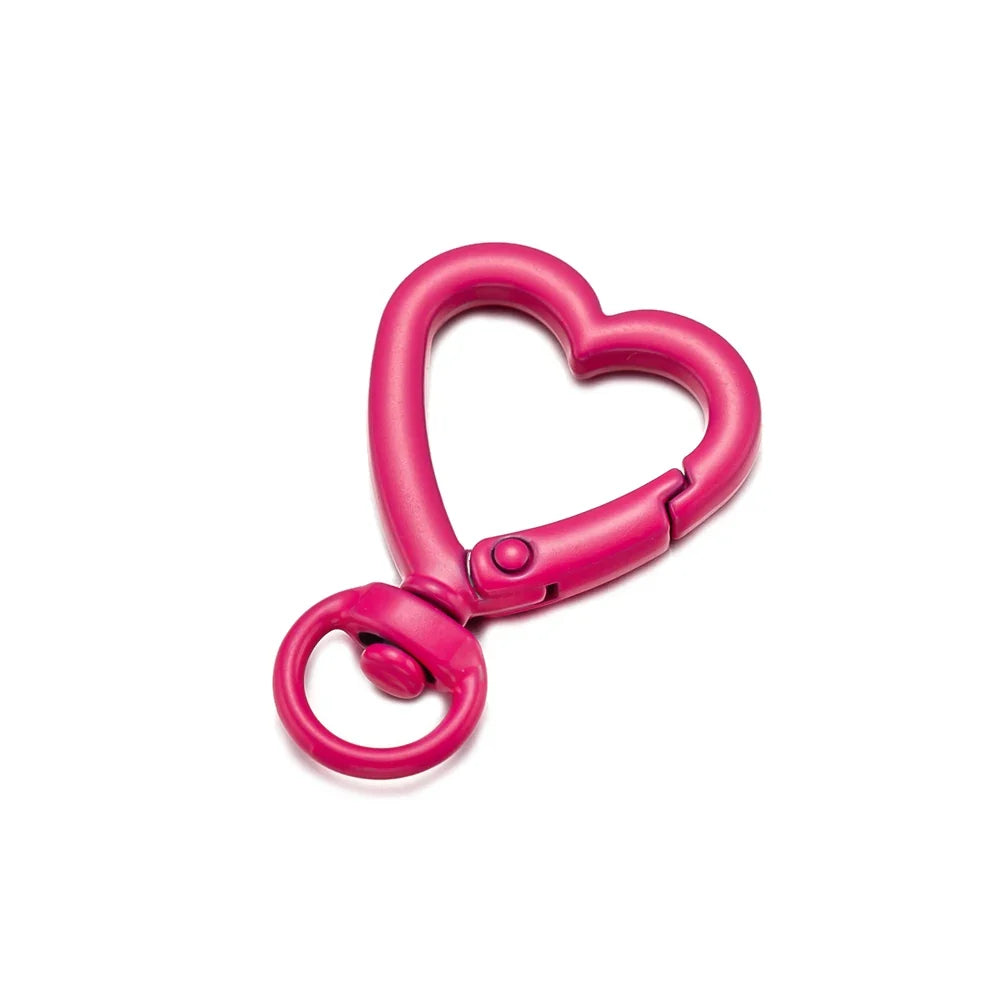 5Pcs Heart Shape Rotation Alloy Lobster Spring Clasps Openable Key Ring  Hook Carabiner Connector Dog Chain Buckles DIY Jewelry