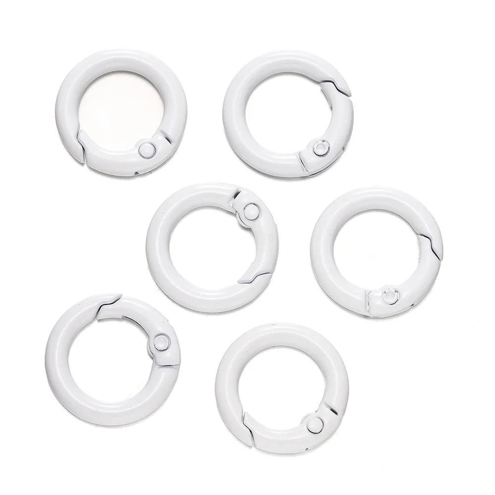 5Pcs Colorful  O Ring Spring Clasp Openable Round Carabiner Keychain Clips Hook Dog Chain DIY Jewelry Buckle Connector