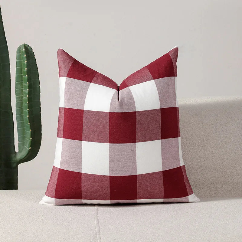 Classical Striped Cushion Cover 45x45cm Hawthorn Red Ivory Recycle Polyester Fabric Pillow Cover Indoor Outdoor Home Decoration