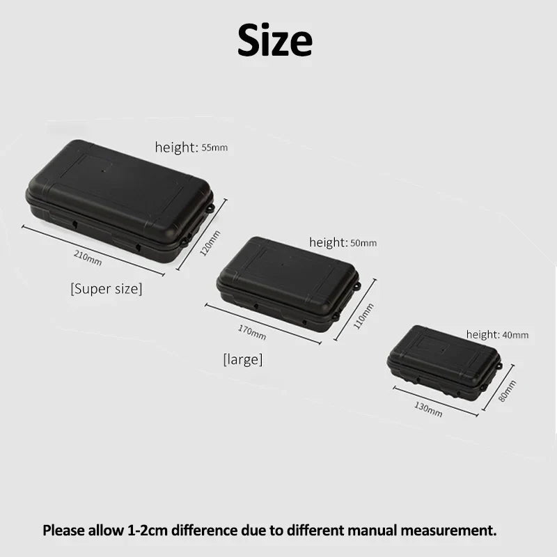 S/L/XL Size Outdoor Plastic Waterproof Sealed Survival Box Container Camping Outdoor Travel Storage Box Fishing Tackle Bag