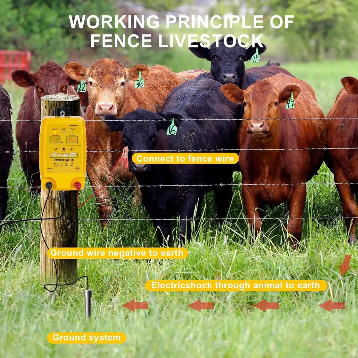 12km Electric Fence, Animal Fence, Animals, Poultry Farming, Shepherd, Waterproof Fence Tool