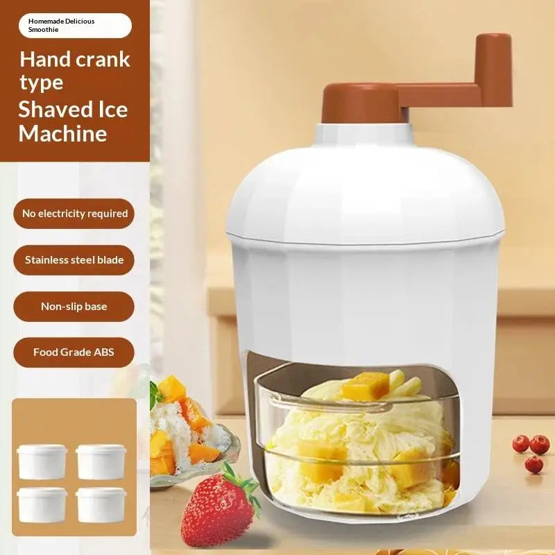 Shaved Ice Machine Small Manual Ice Crusher Home Hand-cranked Machine Making Smoothie Machine Practical Portable Ice Cream Tools