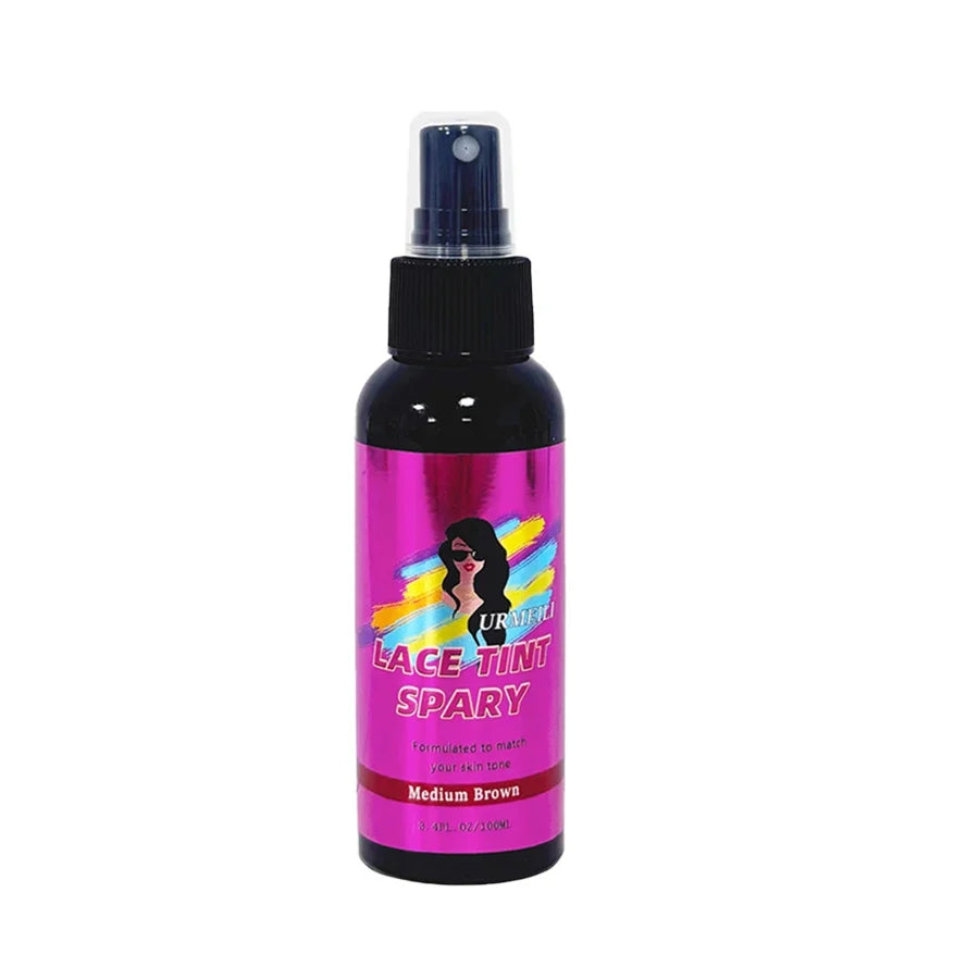 100ML Waterproof Lace Tint Spray Concealer Mousse Melting for Wigs Lace Closure Front Toupees Edge Control Hair Makeup