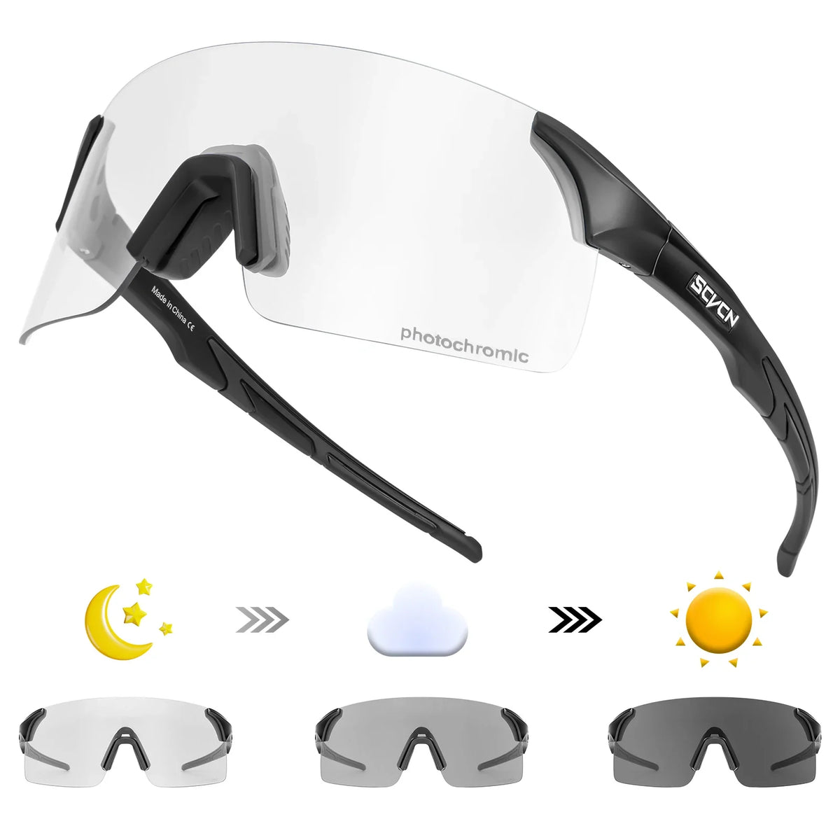Photochromic UV400 Cycling Sunglasses for Sports