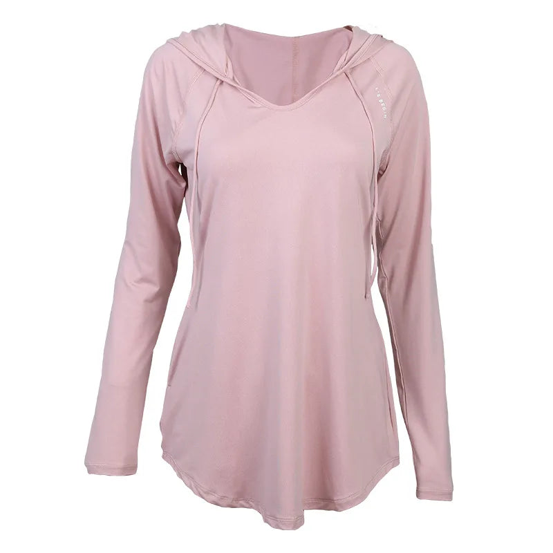 Camiseta con capucha AirFlow para yoga y running de mujer