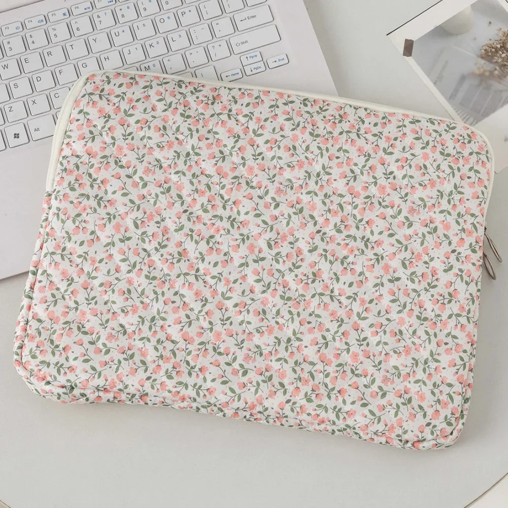 11/13/15 Inch Laptop Sleeve Quilted Laptop Bag Coquette Floral Laptop