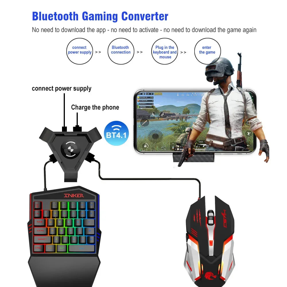 Wired Backlight Keyboard Mouse Set One-handed Professional Gaming Keyboard Mini Portable Game Mouse for Eating Chicken Game