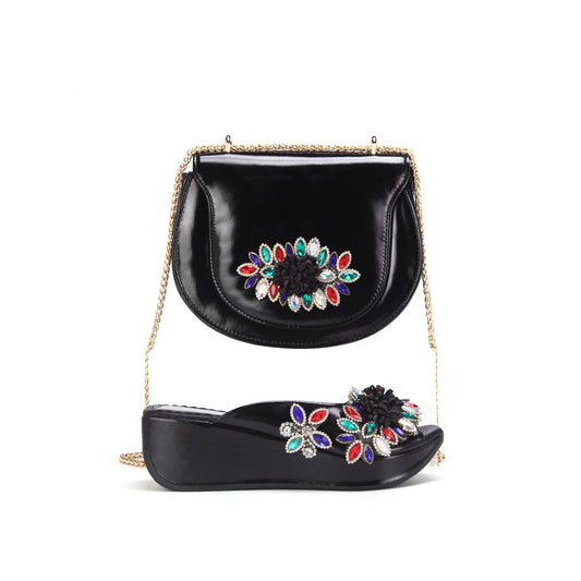 Últimos Zapatos Italianos de Mujer con Set de Bolso a Juego HWS1-16
