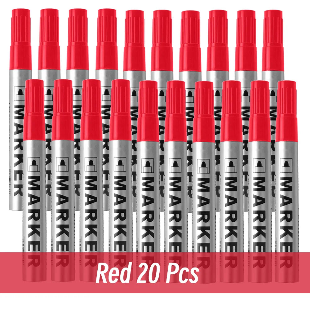 Permanent Paint Marker Pen Waterproof Black Pen for Tyre Oily Markers Quick Drying Signature Pen Stationery Supplies