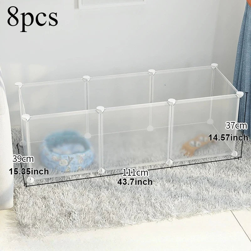 Foldable Dog Cage Yard Fence,Small Pet Playpen DIY Freely Combined with Assembled, for Dog Cat Kitten Rabbit Guinea Pig Bunny