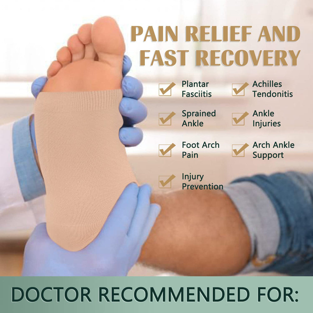 1 Pair Plantar Fasciitis Socks Sleeves, 20-30mmHg Compression Socks for Ankle Support, Injury Recovery, Eases Swelling Women Men