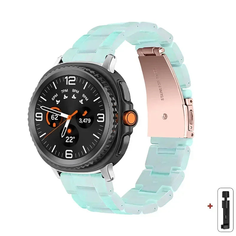 Samsung Galaxy Resin Link Watch Band - Tortoise Women Watch8/Watch8 Classic/Watch9 Ultra/Ultra2