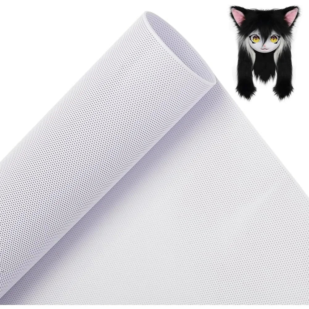 Custom Fursuit Eye Mesh 39x11.8inch White PVC Mesh Net 0.2mm Thick Waterproof Printable Mesh for Furries Cosplay Making Kit