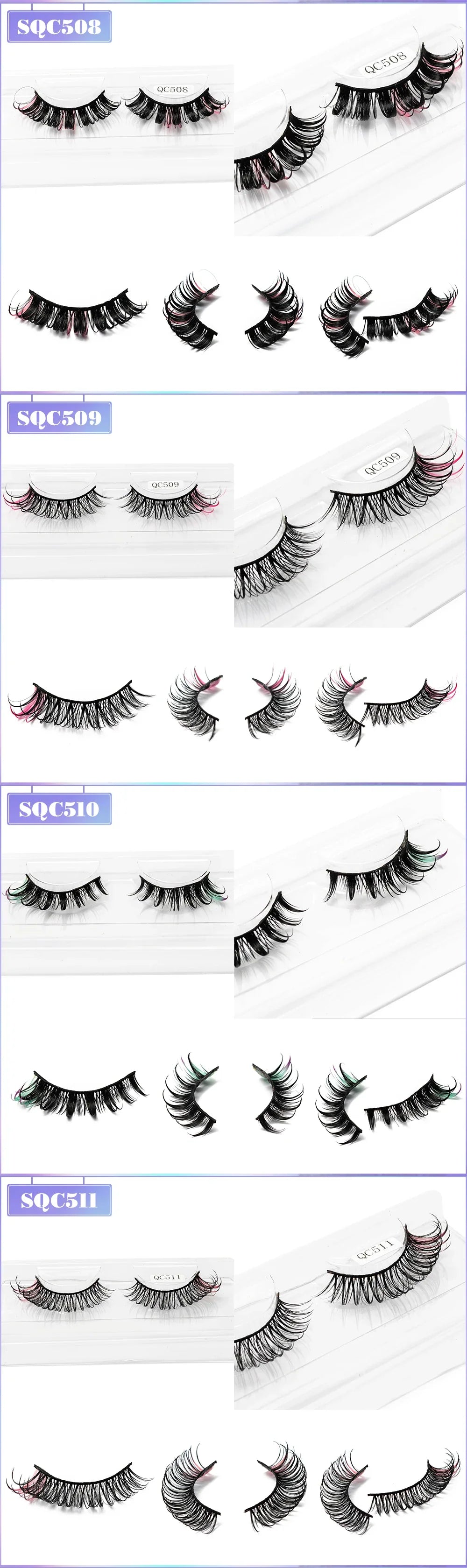 Yiernuo 1/5 Pairs Cosplay Anime Eyelashes Manga Lashes Dramatic Fairy Clusters Lashes Wet Look Lashes