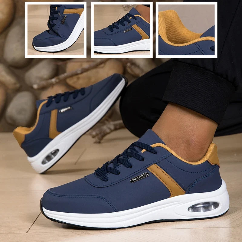 Men's Casual Sports Shoes Waterproof Walking Sports Shoes Casual Men's Leather Sports Shoes Non-slip Shoes Men's Tennis Shoes