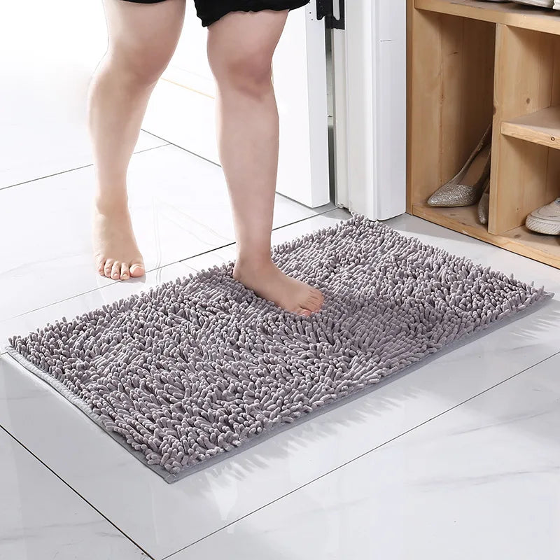 1pc 50*80 Cm Non-Slip Bath Mat Shaggy Durable Bath Rug for Bathroom