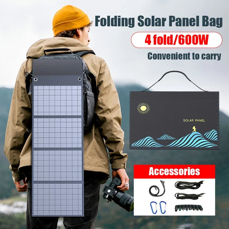 1000w Solar Panel Portable Folding Bag Usb+dc Output Solar Charger