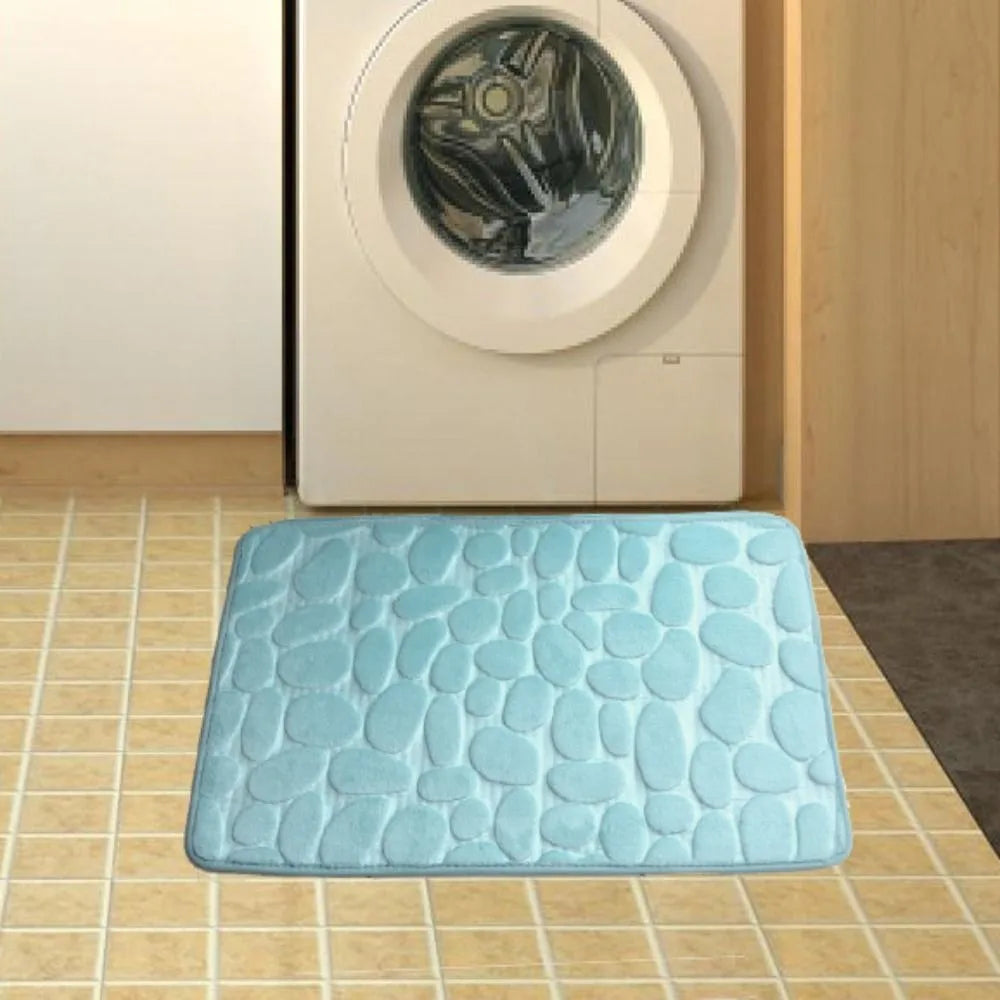 Cobblestone Embossed Bath Mat Non-slip Carpets Water Absorption Washable Bathtub Floor Rug Shower Doormat Bathroom Decor