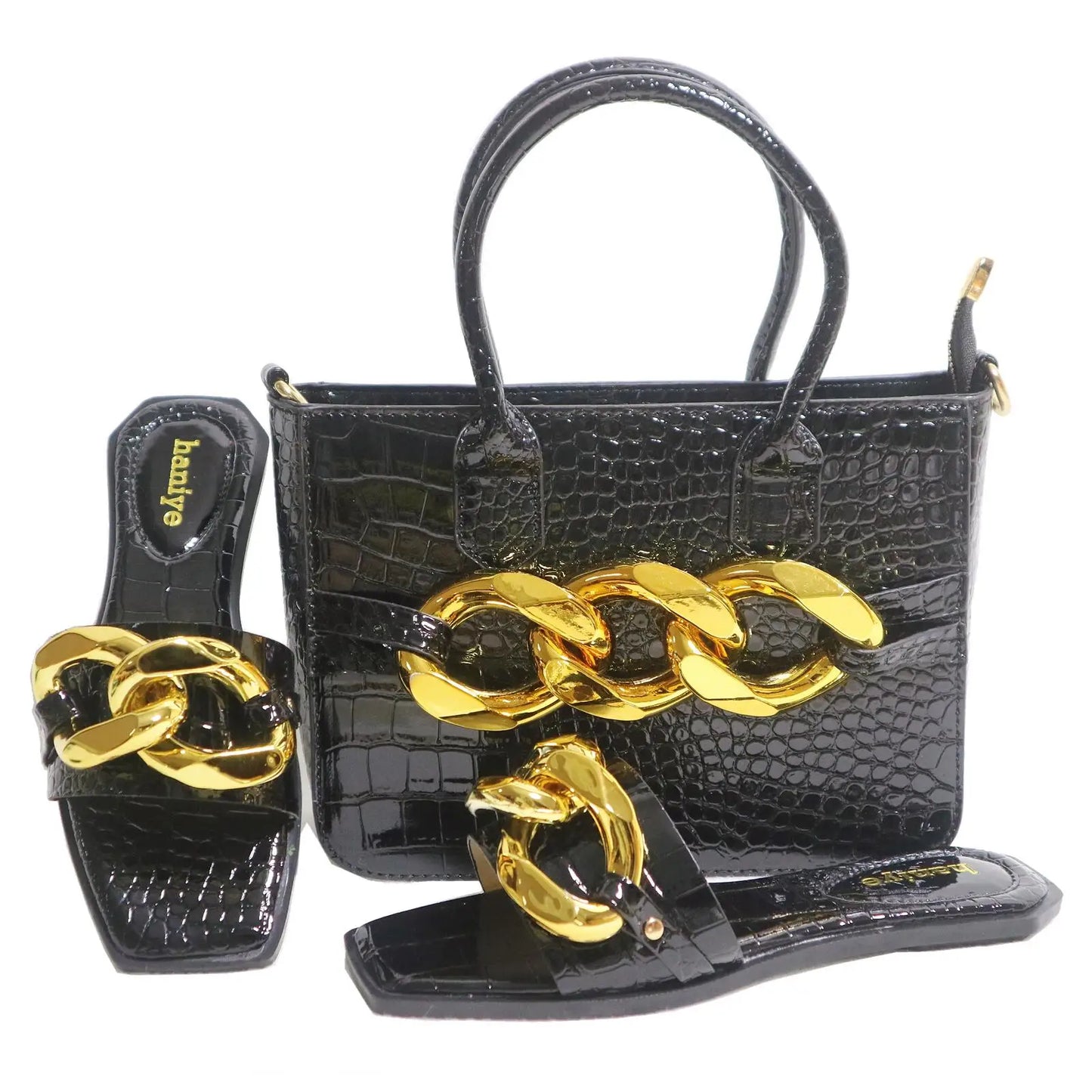 Zapatos y bolsos africanos a juego HKN1-12