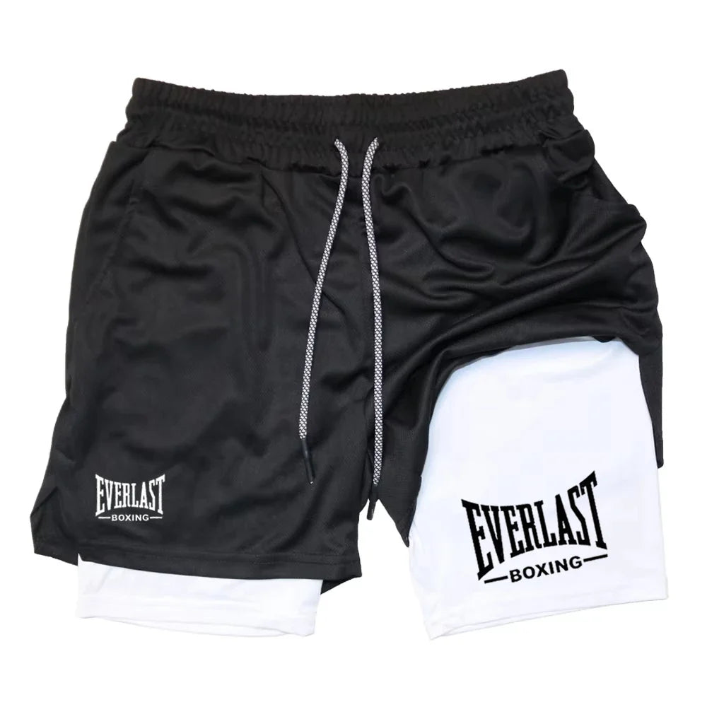 Everlast Double Layer Compression Shorts for Fitness and Basketball