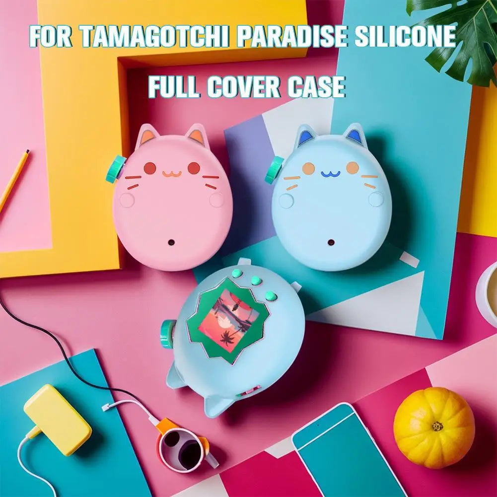 For Tamagotchi Paradise Silicone Full Cover Case Non-Slip Liquid Silicone Cute Protective Cover Soft Shell Game Accessories