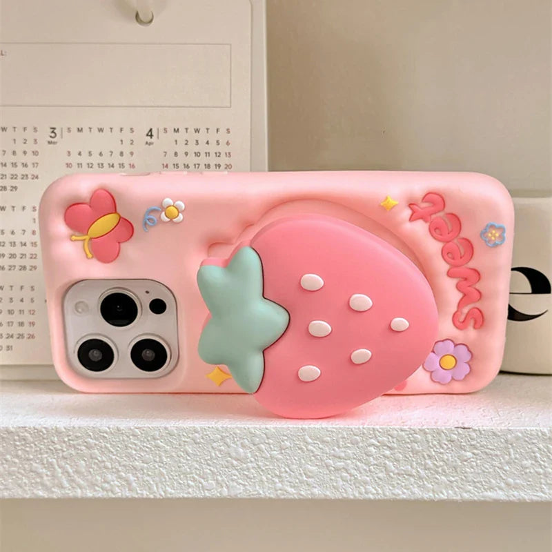 Sweet Strawberry Butterfly iPhone Case