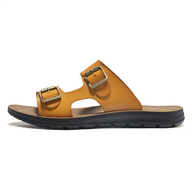 New Shoes Man Slippers Summer Luxury Slides Flat Designer Soft Fashion Beach Outdoor Slippers Casual Shoes Woman Big Size