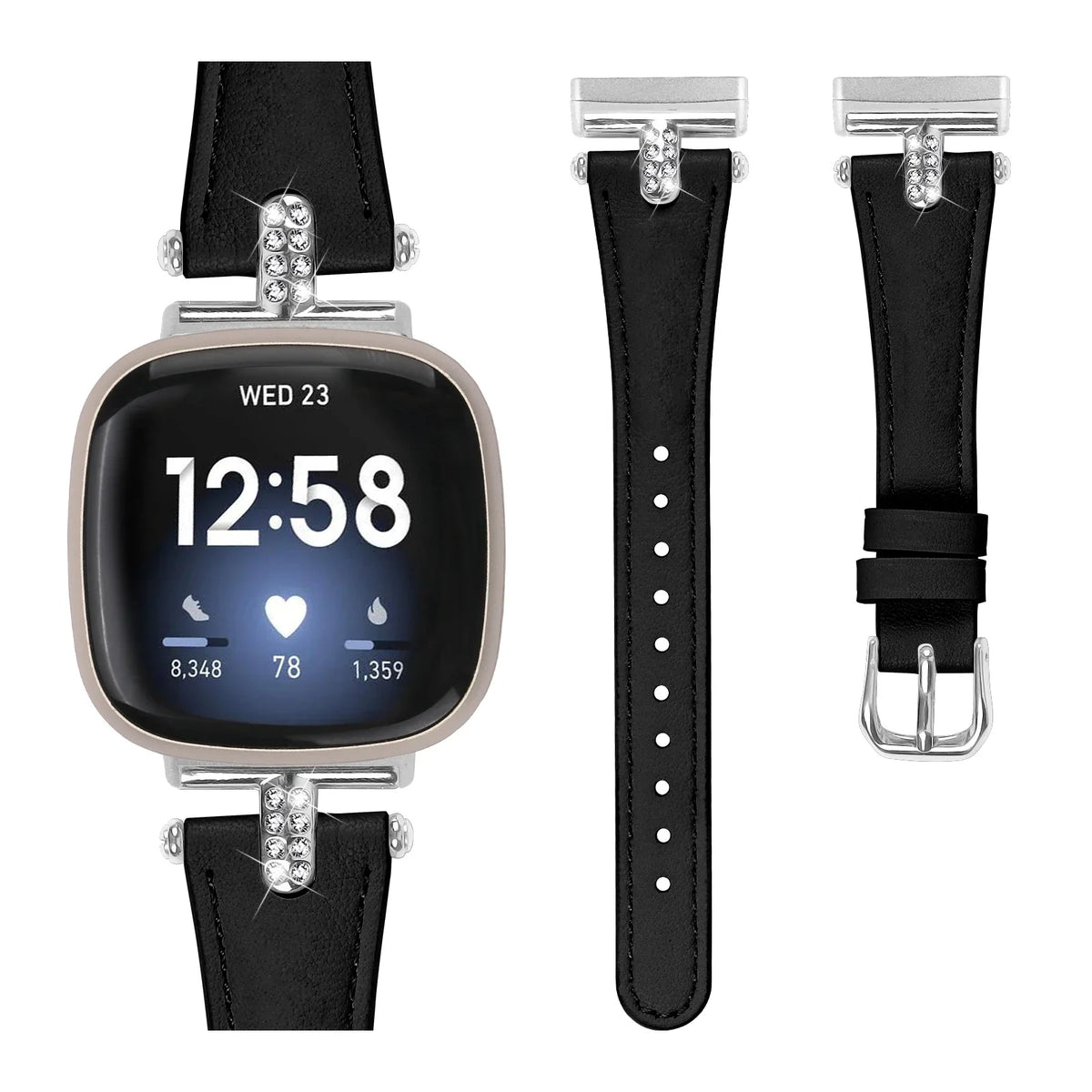 Fitbit Versa 4, Versa 3, Sense 2 & Sense Tapered Band, Sparkly Links