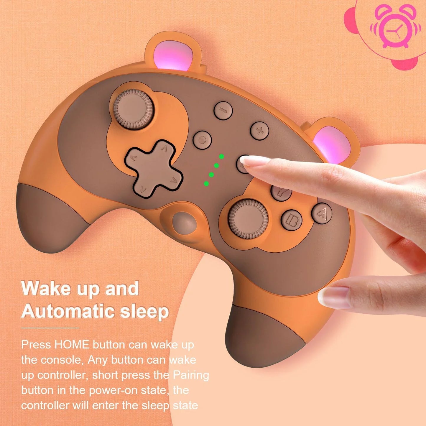 Dual-Operation Mode Gamepad with 6-Axis Gyro,Dual Vibration&Macro Programming,Large-Capacity Wireless Game Controller