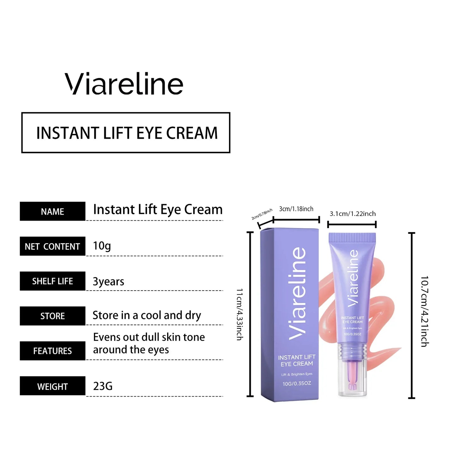 Instant Lift Eye Cream Collagen Eye Brightening Moisturizer Hydrating Under Eye Care For Dark Circles Dryness Eye Skin Care