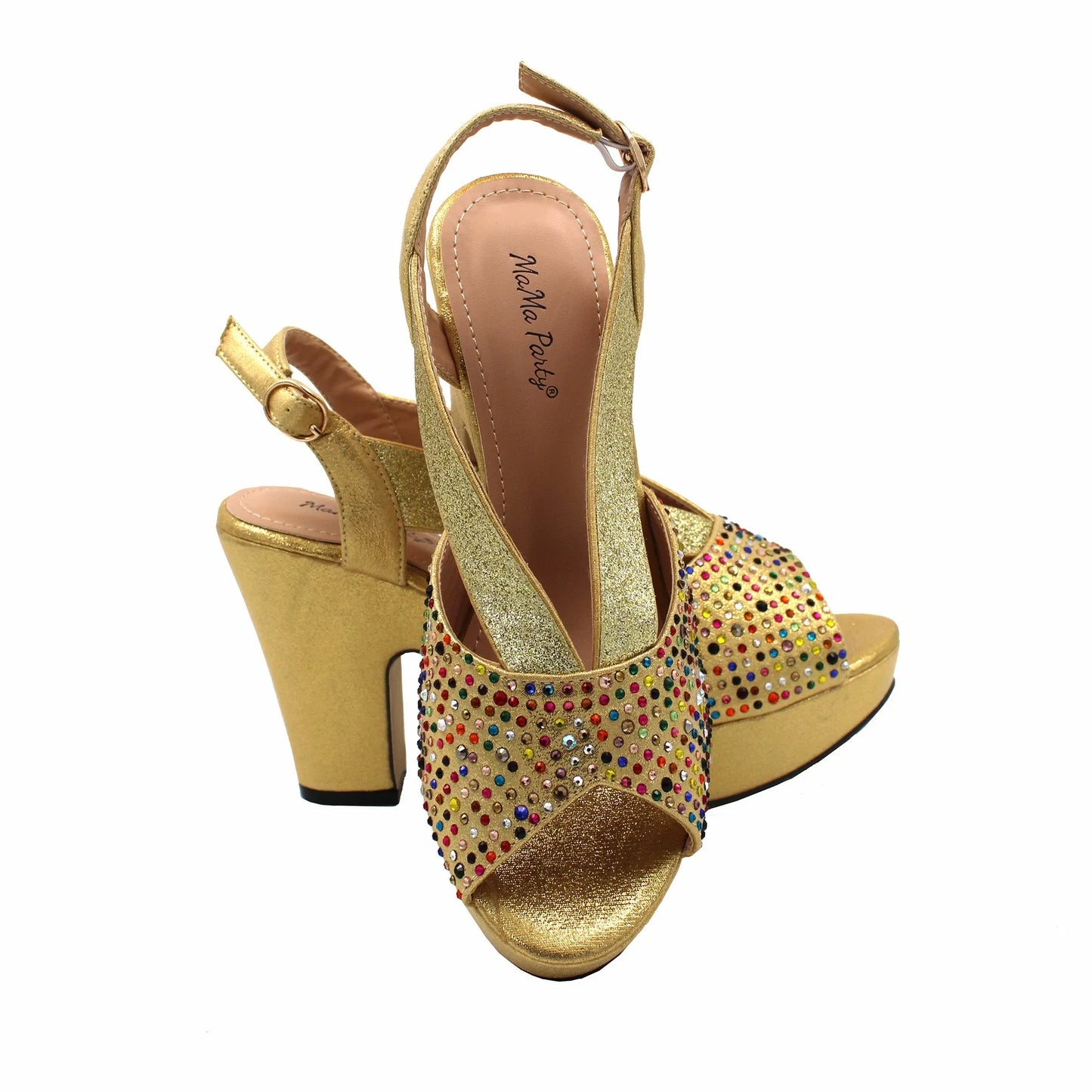Nuevo conjunto de zapatos y bolso para mujer africana con diseño novedoso