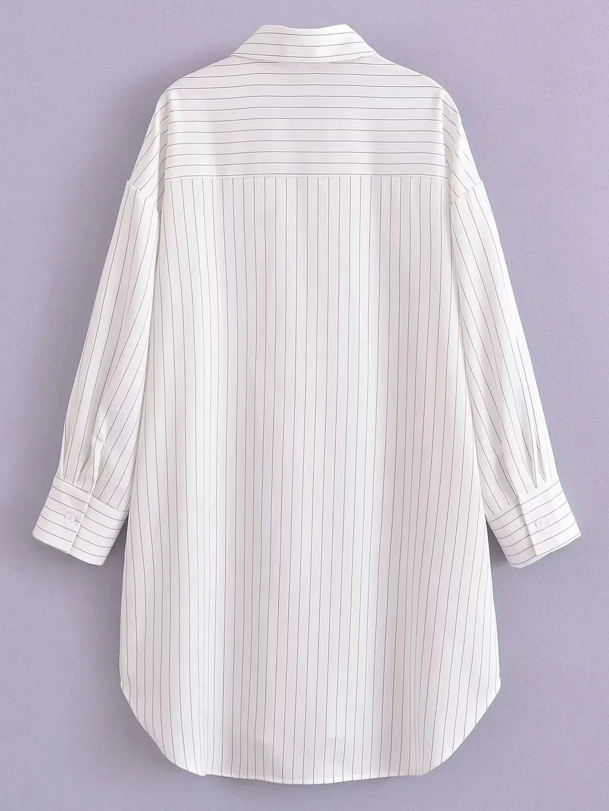 Foridol White Stripe Shirt Dress Women Autumn Spring Slit Casual Oversize Single Breasted Turn Down Collar Short Summer Dress