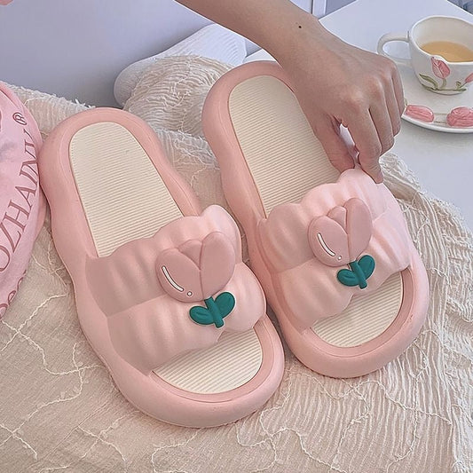 Pantuflas cómodas de flores