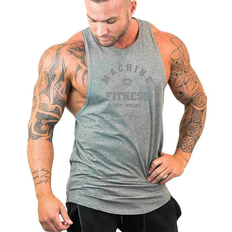 Camiseta de tirantes FlexFit: Camiseta de entrenamiento de algodón para hombre
