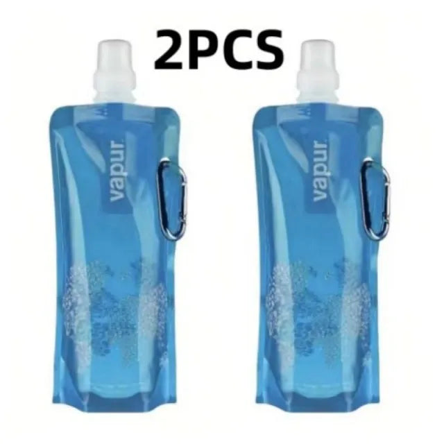 500ML Portable Ultralight Foldable Silicone Folding Water Bottle Water Bag Outdoor Sport Supplies Hiking Camping Soft Flask Bag