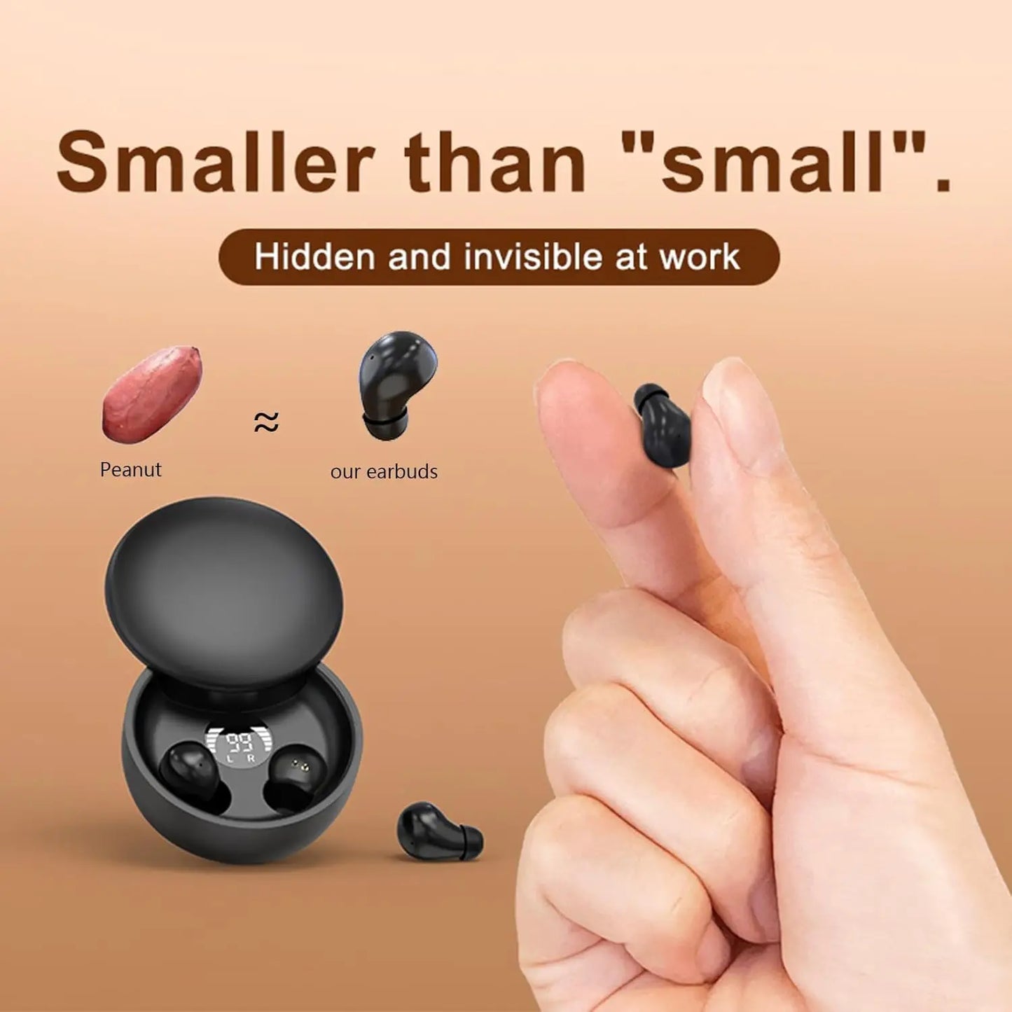 Wireless Bluetooth sleeping Headphones Noise canceling earbuds Hidden Headset Mini Invisible Earphones With Mic Sport Waterproof