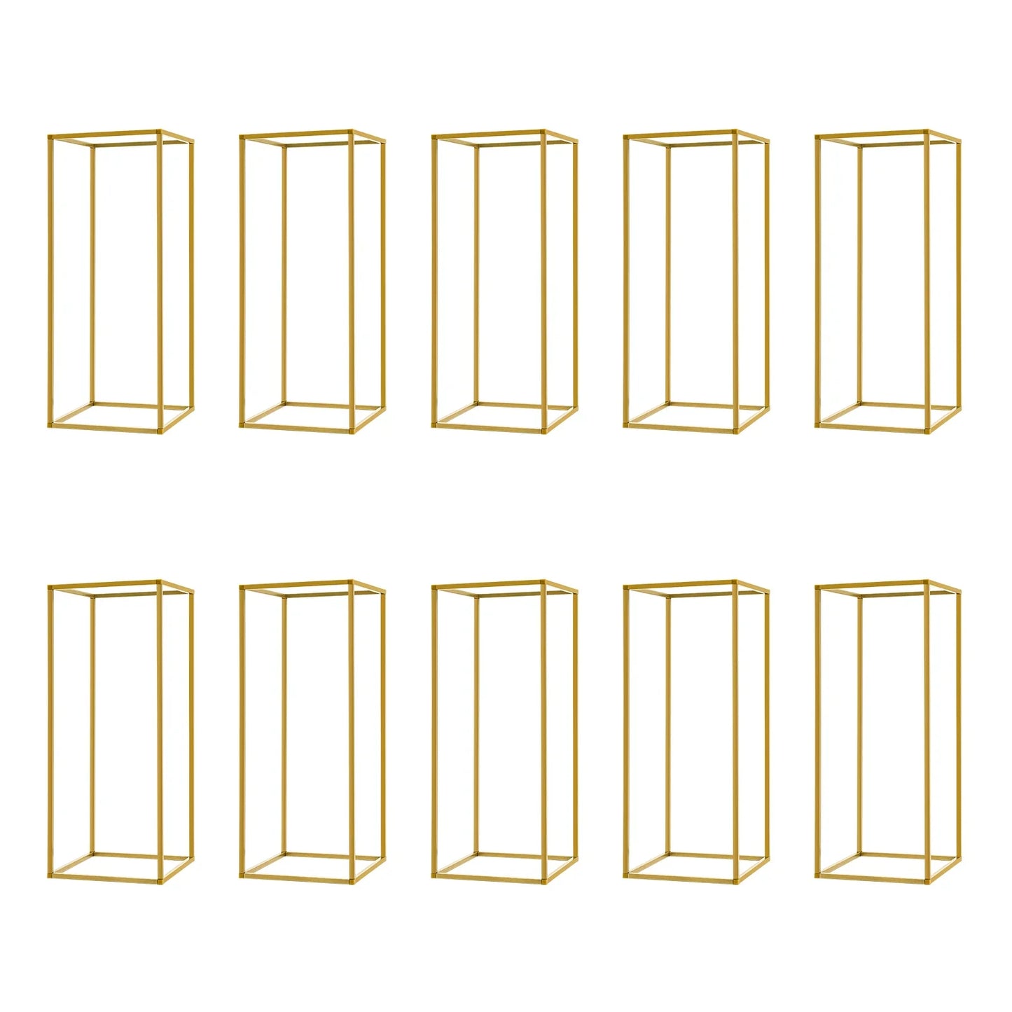 10pcs Wedding Flower Stand Set 23.62"h Gold Metal Column Rack Wedding