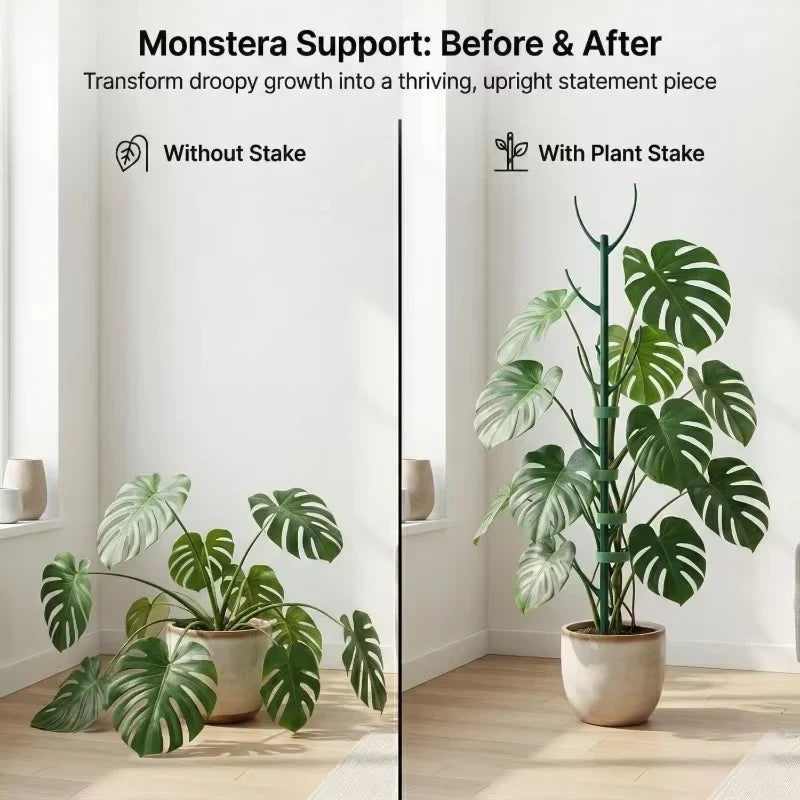10pcs Monstera Plant Support Set Stackable Tall Poles with Ties