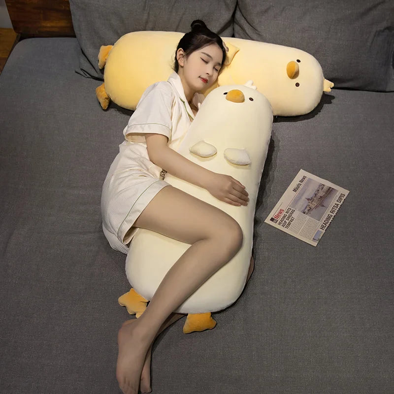 Peluche de almohada de pollo largo