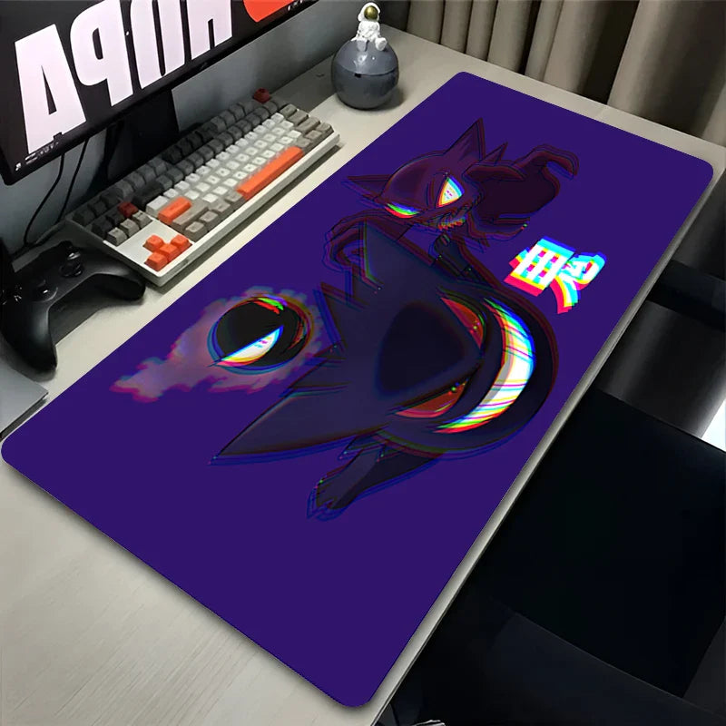 XXL Black Gaming Desk Mat – Anime Pokemon Gengar Mouse Pad for Laptop and PC