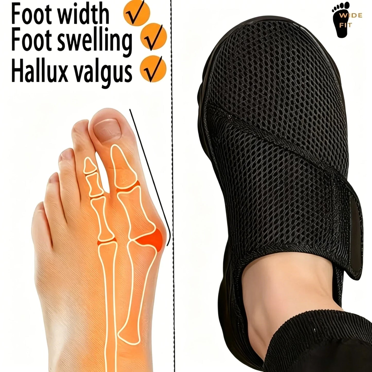 Unisex New Women Orthopedics Wide Feet Swollen Walking Casual Shoes Thumb Eversion Adjusting Soft Comfortable Diabetic Men Shoes