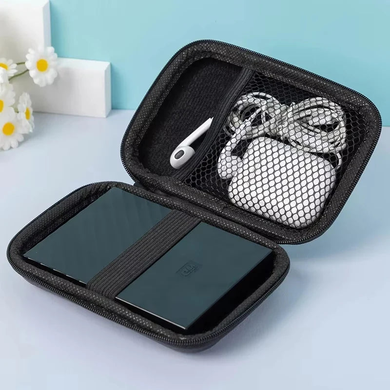 Portable Eva Storage Bag for External M.2 Hard Drive/Earphone/Data Line HDD Case Black Hard Disk Case HDD Storage Protection Bag