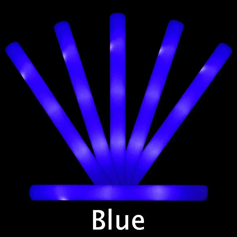 5/10/30pcs 4 Modes Colorful Foam Glow Sticks Led Flashing Glow Stick Camping Party Supplies for Raves Festival Wedding Concert